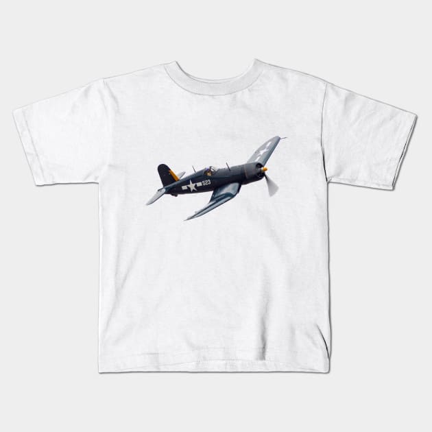 WW2 Corsair Fighter Kids T-Shirt by acefox1